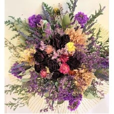Large Dried Flower Posy - Purple, Pink & Mauve