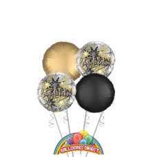 Congratulations Gold/Black Premium Balloon Bouquet