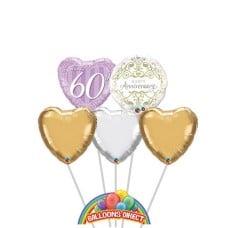 Happy 60th Anniversary 5 Balloon Bouquet