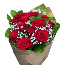 One Dozen Rose Wrapped Bouquet (Standard)