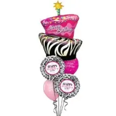 Birthday Zebra Stripe Balloon Gift