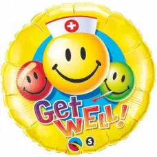 Get Well Smileys 45cm Foil Balloon