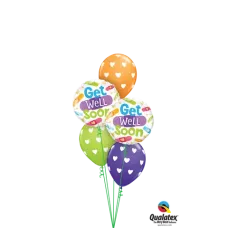 Get Well Soon Band Aid Hearts Balloon Bouquet