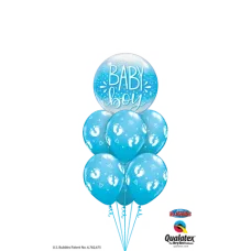 Baby Boy Footprints Bubble Bouquet
