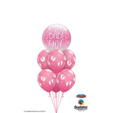 Baby Girl Footprints Bubble Bouquet