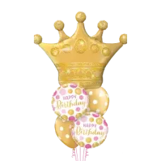 Gold Princess Crown Birthday Balloon Gift