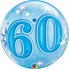 60 Blue Sparkle Starburst Bubble Balloon