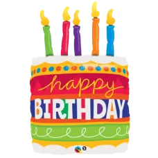Happy Birthday Cake with Candles Balloon Shape