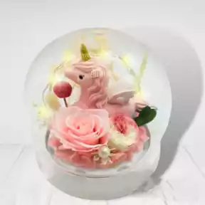 Unicorn and Eternity Preserved Flowers with LED