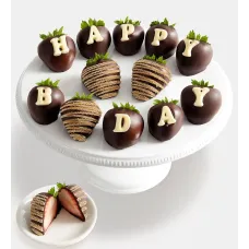 Happy Birthday Wishes™ Artisan Belgian Chocolate Covered Strawberries