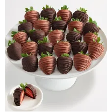 Artisan Belgian Milk & Dark Chocolate Strawberries (Mixed Milk & Dark Chocolate - Half Dozen)