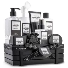 Home Spa Kit For Men, Sandalwood & Oak Bath Set