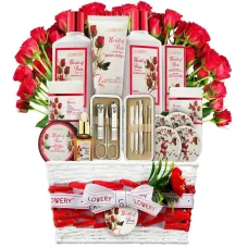 Red Rose Spa Basket - 35Pc Bath and Body Set