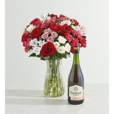 Blossoms & Wine - Precious Love Bouquet and Wine