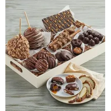 Caramel Belgian Chocolate Gift Basket with Fruit