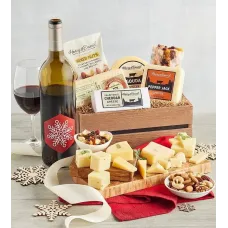 Holiday Gourmet Cheese Gift with Wine