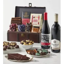Chest of Chocolates with Wine - 2 Bottles