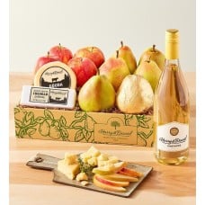 Pears, Apples, and Cheese Gift with Wine