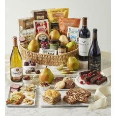 Deluxe Hearthside Gift Basket with Wine