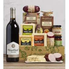 Grand Meat and Cheese Gift Box with Wine
