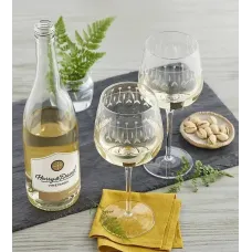 Etched Wine Glass Set and White Wine