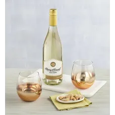 Amber Wine Glasses with White Wine