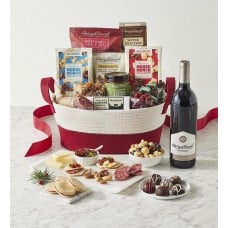Season’s Best Snack Gift Basket with Wine