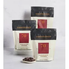 Scharffen Berger 70% Cacao Bittersweet Dark Chocolate Baking Chunks - 3 Pack