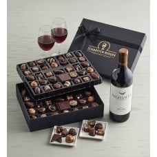 Scharffen Berger Chocolatiers Collection - 72 Piece with Freehaven Cellars Red Wine Blend
