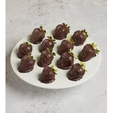 Scharffen Berger Dark Chocolate Hand-Dipped Strawberries - 12 Count