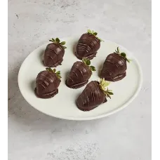 Scharffen Berger Dark Chocolate Hand-Dipped Strawberries - 6 Count