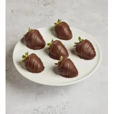 Scharffen Berger Milk Chocolate Hand-Dipped Strawberries - 6 Count