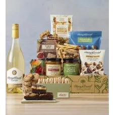 Harry & David Grand Gift Box with Sweet and Salty Treats and White Wine