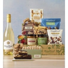 Harry & David Grand Gift Box with Sweet and Salty Treats and White Wine