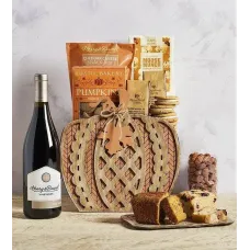 Pumpkin-Shaped Gift Basket with Wine