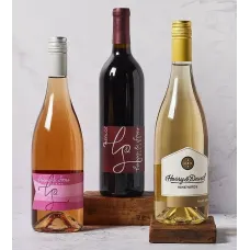 Red, White, and Rose Wine Trio