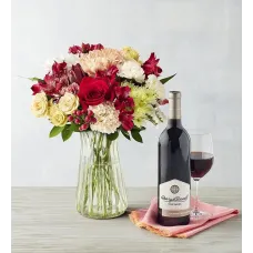 Frosted Gingerbread Bouquet and Wine