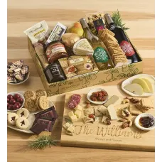 Specialty Christmas Banquet with Wine and Personalized Cutting Board