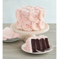 Pink Rose Chocolate Cake