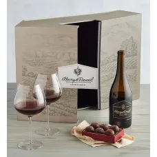 Reserve Pinot Noir with Glasses and Truffles Gift Set