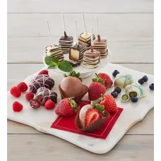 Belgian Chocolate-Dipped Fruit with Cheesecake Pops