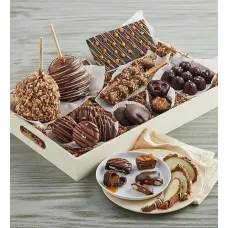 Caramel Belgian Chocolate Gift Basket with Fruit