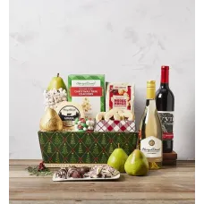 Christmas Gift Basket with Wine