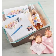 DIY Painting Set with Rosé Wine - 2 Sunset Canvases