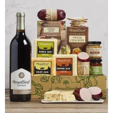 Grand Meat and Cheese Gift Box with Wine
