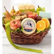 Harvest Gathering Gourmet Fruit & Cheese Basket