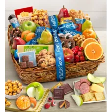Feel Better Fruit & Sweets Gift Basket Deluxe
