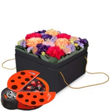 Flowerbox Â«AmsterdamÂ» (20 cm) with Munz chocolate ladybird
