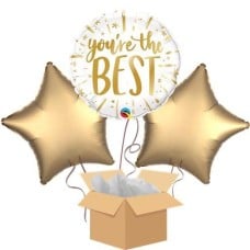 You're the Best Balloon Bouquet 18??? helium Gold and White balloons (1 BALLOON)