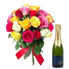 Roses And Champagne (20 Roses)